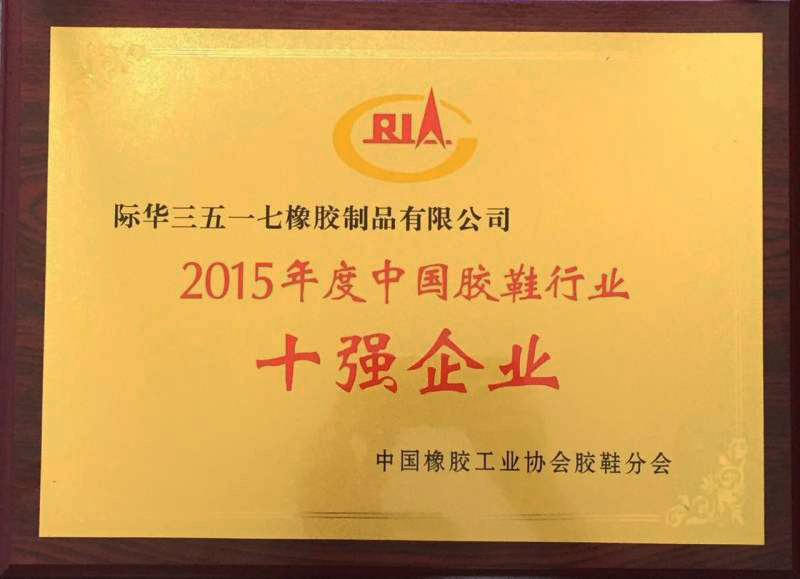 2015年度中國膠鞋行業十強企業
