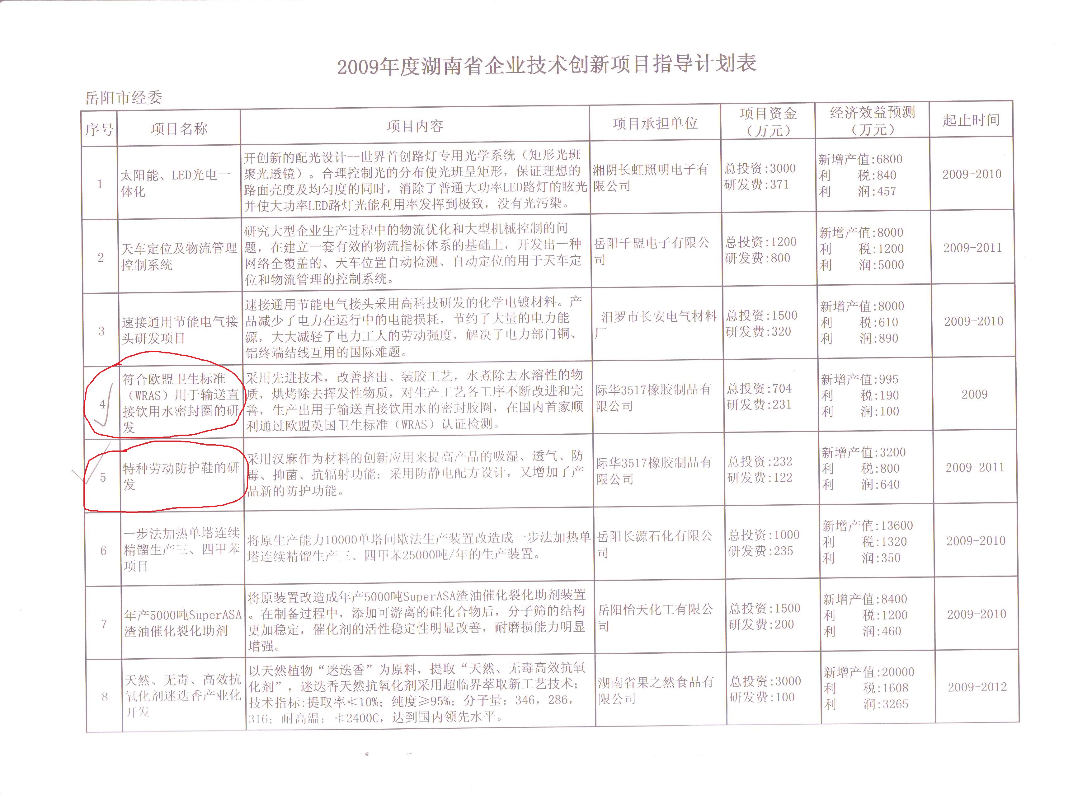 2009年省企業技術創新項目指導計劃書 (二)